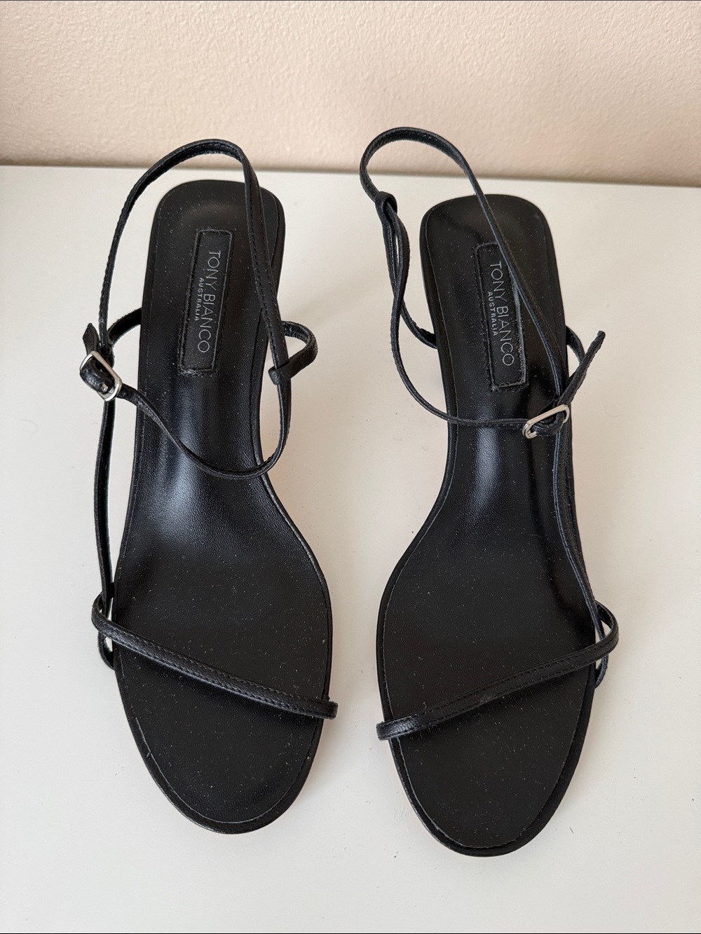 Tony Bianco Caprice Black Kid Sandals 6.5